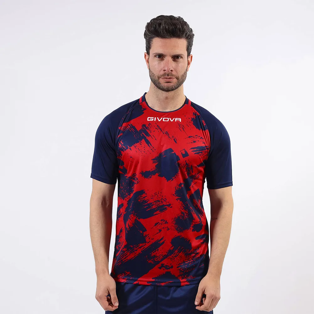 Tricou sport Givova Art, Rosu / Bleumarin - imagine 1