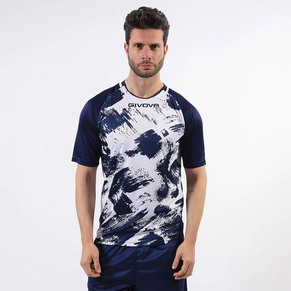 givova00285 Tricou sport Givova Art, Alb / Bleumarin - imagine 1