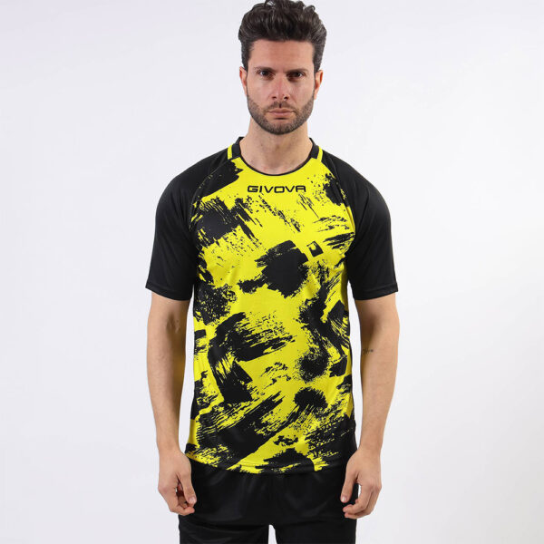 givova00297 Tricou sport Givova Art, Galben Fluo / Negru - imagine 1