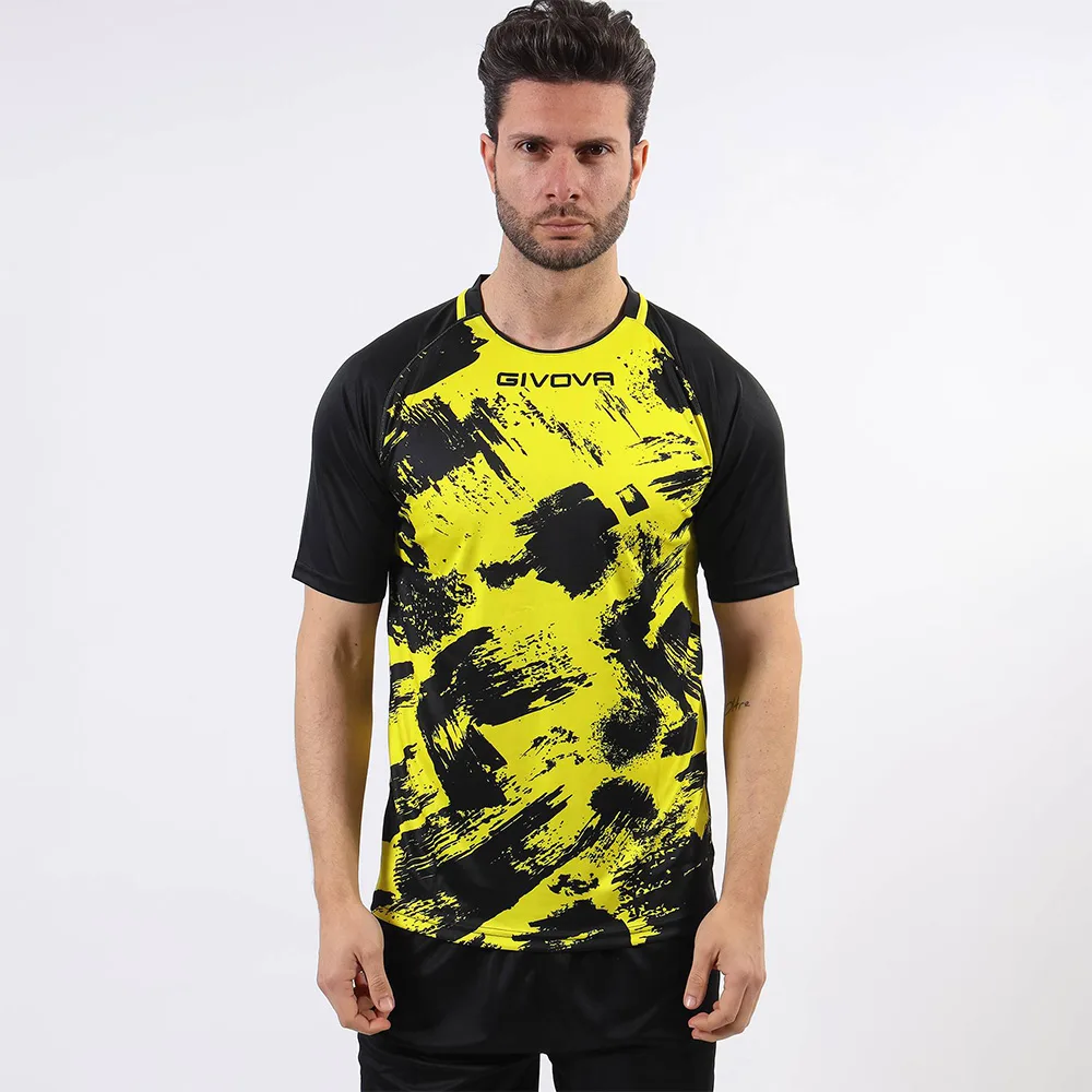 Tricou sport Givova Art, Galben Fluo / Negru - imagine 1