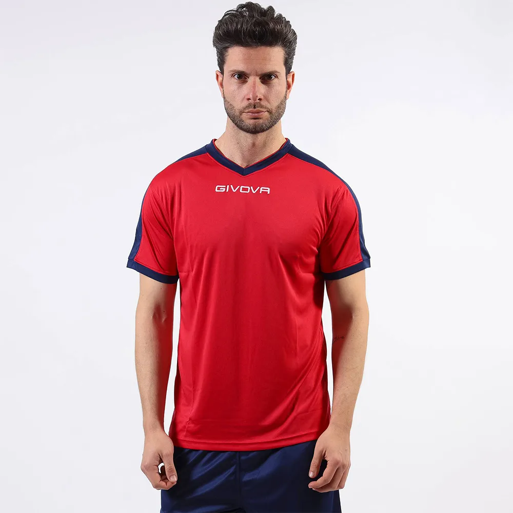 Tricou sport Givova Revolution, Rosu / Bleumarin - imagine 1