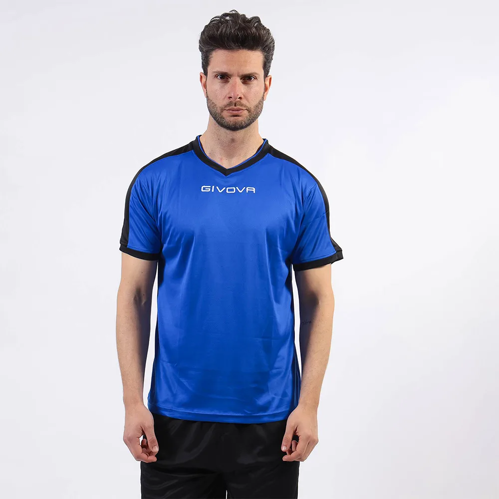 Tricou sport Givova Revolution, Albastru Royal / Negru - imagine 1