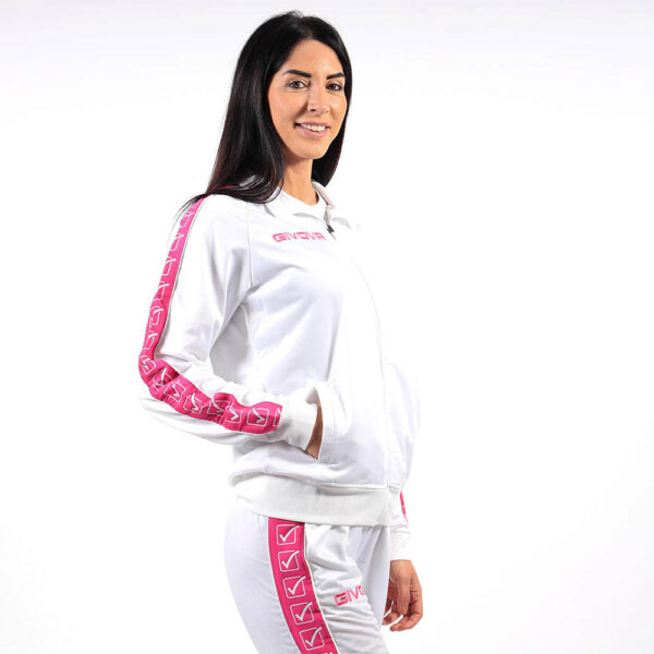 Bluza trening Givova Tricot Band, Alb / Fuxia - imagine 1
