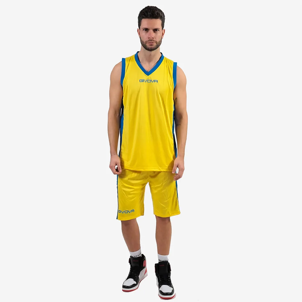 Set echipament baschet Givova Power, Galben / Albastru Royal - imagine 1