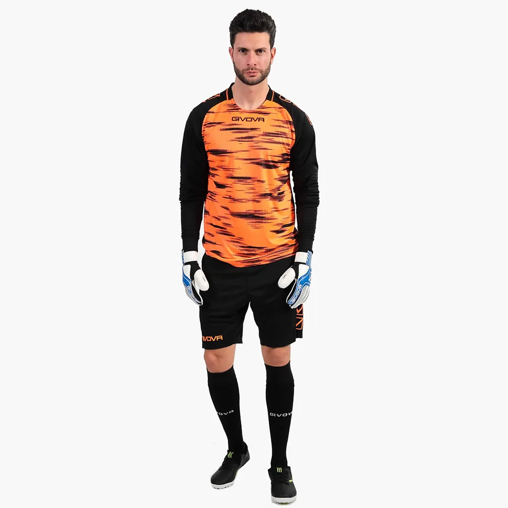 Set echipament portar fotbal Givova Difesa, Portocaliu Fluo / Negru - imagine 1