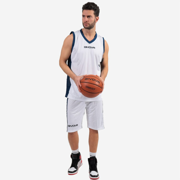 k7-1 Set echipament baschet Givova Power, Alb / Bleumarin - imagine 1