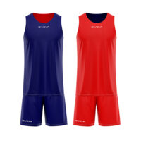 Set echipament baschet reversibil Givova Reverse, Bleumarin / Rosu