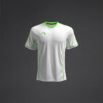 Tricou sport Musai Afiki, Alb / Verde Fluo - imagine 5