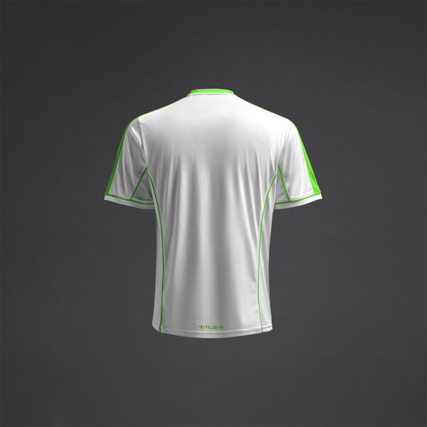 Tricou sport Musai Afiki, Alb / Verde Fluo - imagine 6