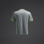 Tricou sport Musai Afiki, Gri deschis / Galben Fluo - imagine 7