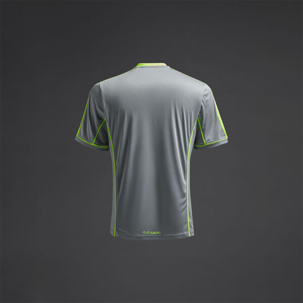 Tricou sport Musai Afiki, Gri deschis / Galben Fluo - imagine 7