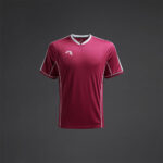 Tricou sport Musai Afiki, Visiniu / Alb - imagine 6