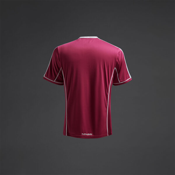 Tricou sport Musai Afiki, Visiniu / Alb - imagine 7