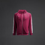 Bluza trening Musai Afiki, Visiniu / Alb - imagine 7