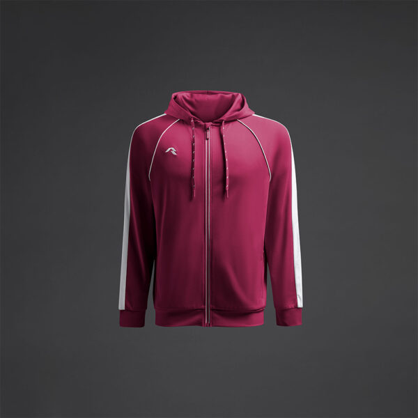 Bluza trening Musai Afiki, Visiniu / Alb - imagine 7