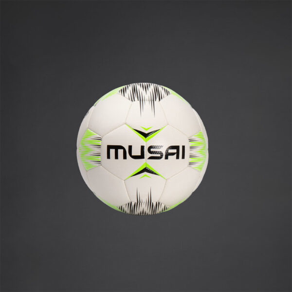 p_2801_01222_1_1 Minge fotbal Musai Pira, Alb / Verde Fluo (Nr. 4) - imagine 1