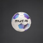 Minge fotbal Musai Eneo, Alb / Albastru Royal (Nr. 5)