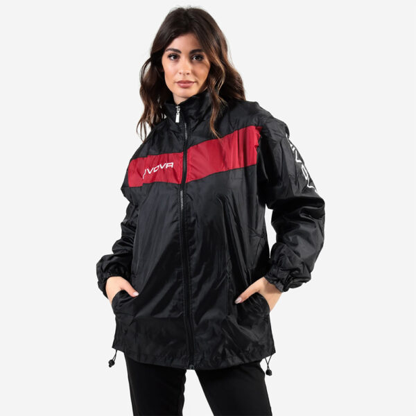 r1 Geaca ploaie Givova Scudo, Negru / Rosu - imagine 1