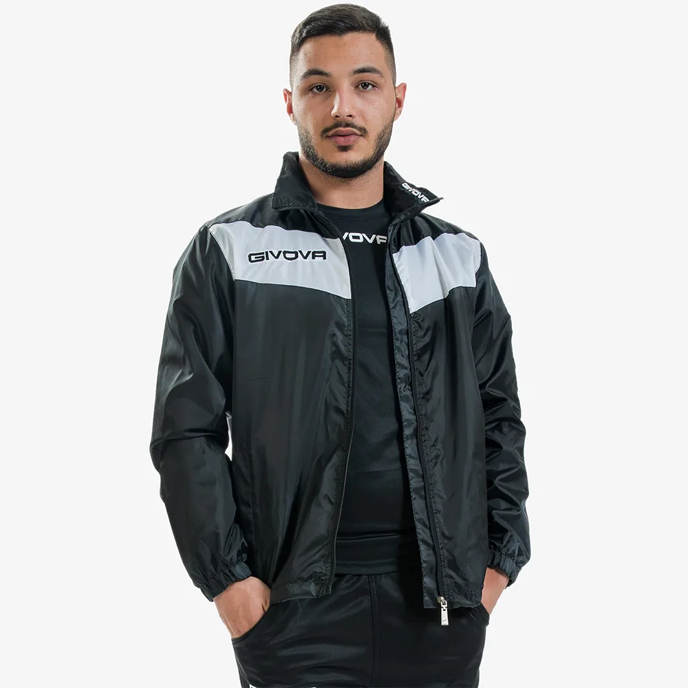Geaca ploaie Givova Scudo, Negru / Alb - imagine 1