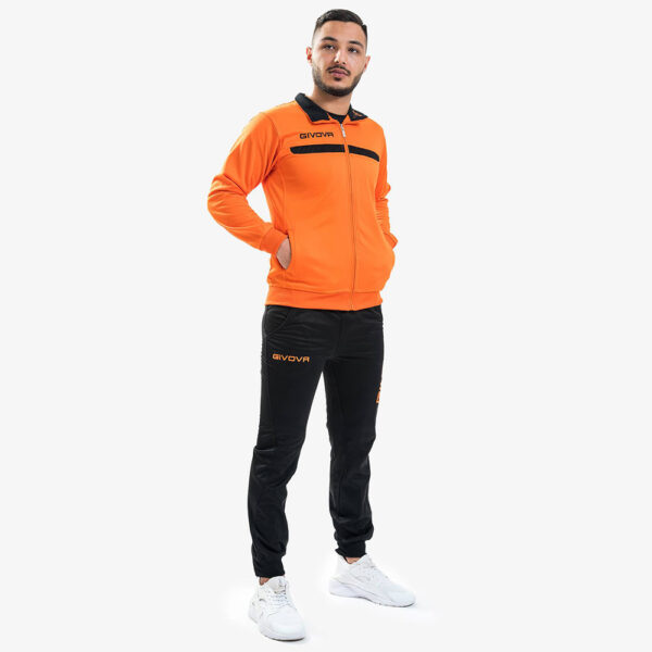 tuta-givova-one-full-zip-arancio-nero-3 Trening Givova One, Portocaliu / Negru - imagine 1