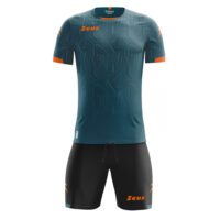 Set echipament fotbal Zeus Naxos, Albastru petrol / Negru