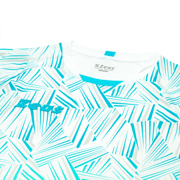 Set echipament fotbal Zeus Naxos, Alb / Turcoaz - imagine 3