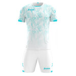 Set echipament fotbal Zeus Naxos, Alb / Turcoaz
