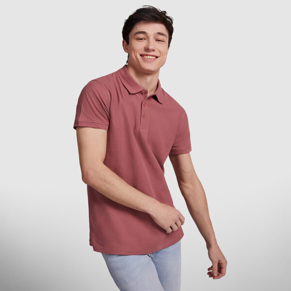 Tricou polo bumbac Star, Red berry - imagine 1