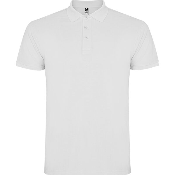 Tricou polo bumbac Star, Alb - imagine 1