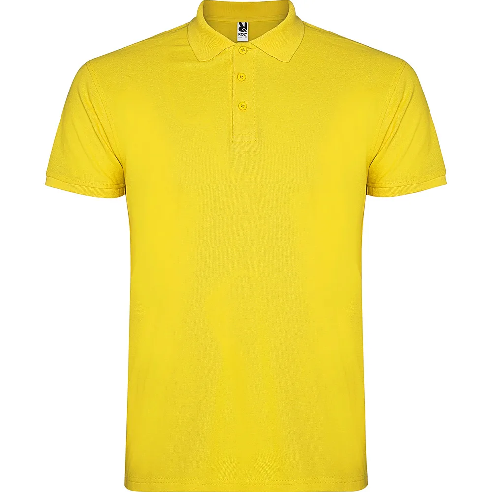 Tricou polo bumbac Star, Galben - imagine 1