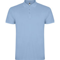 Tricou polo bumbac Star, Albastru sky