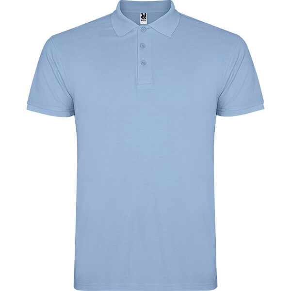 Tricou polo bumbac Star, Albastru sky - imagine 1