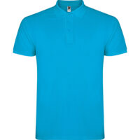 Tricou polo bumbac Star, Turcoaz