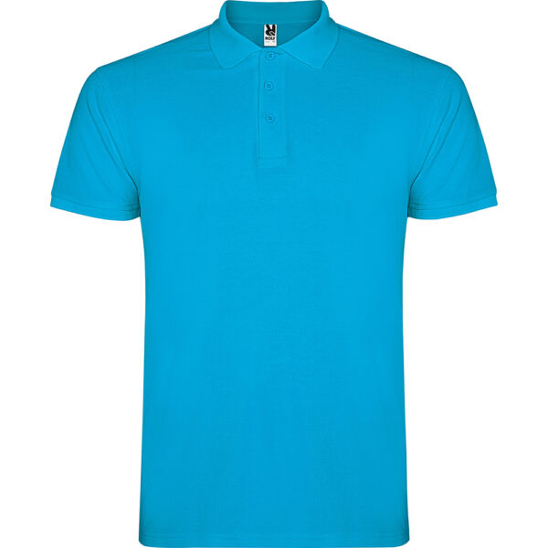 Tricou polo bumbac Star, Turcoaz - imagine 1