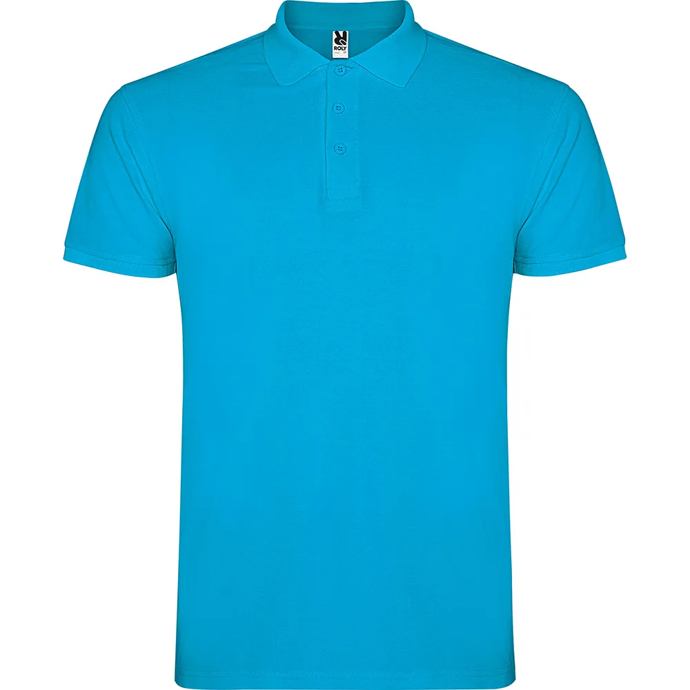 Tricou polo bumbac Star, Turcoaz - imagine 1