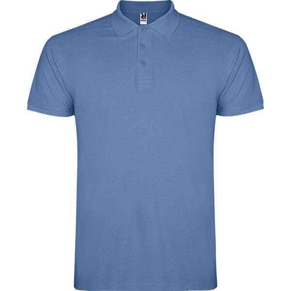 Tricou polo bumbac Star, Albastru riviera - imagine 1