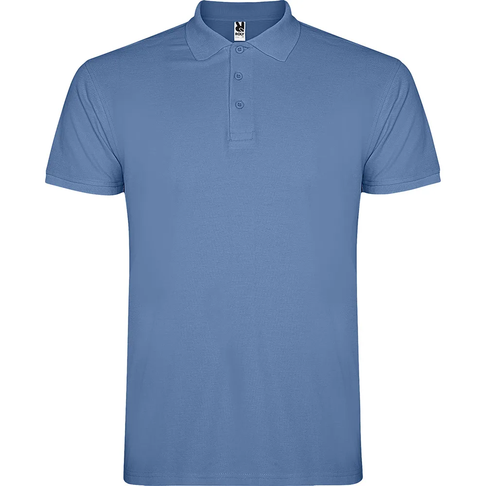 Tricou polo bumbac Star, Albastru riviera - imagine 1