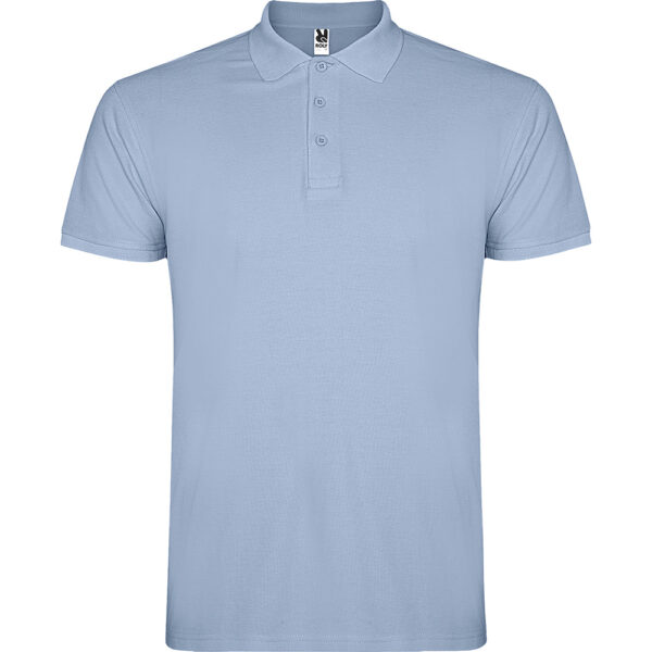 Tricou polo bumbac Star, Albastru - imagine 1