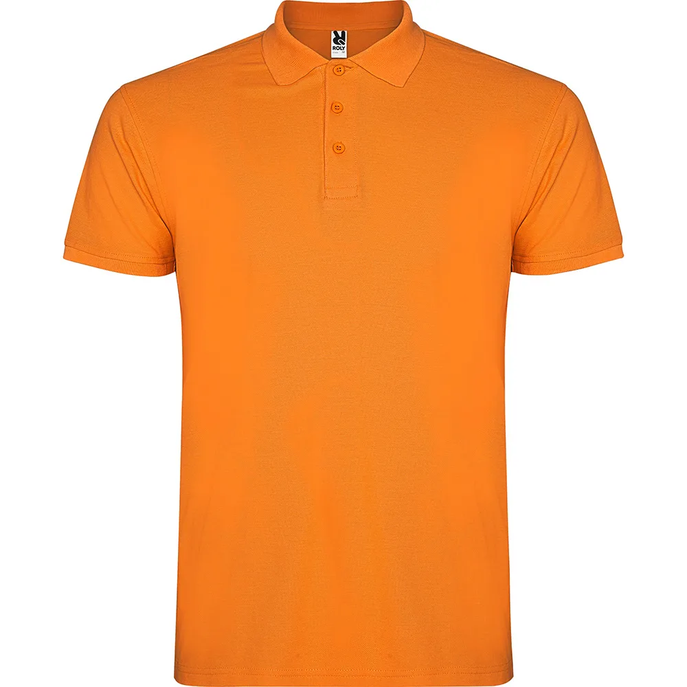 Tricou polo bumbac Star, Portocaliu - imagine 1