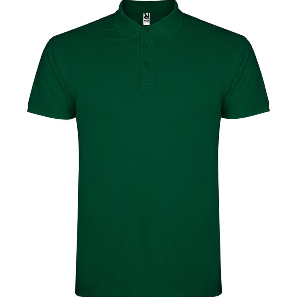 Tricou polo bumbac Star, Verde sticla - imagine 1