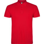 Tricou polo bumbac Star, Rosu
