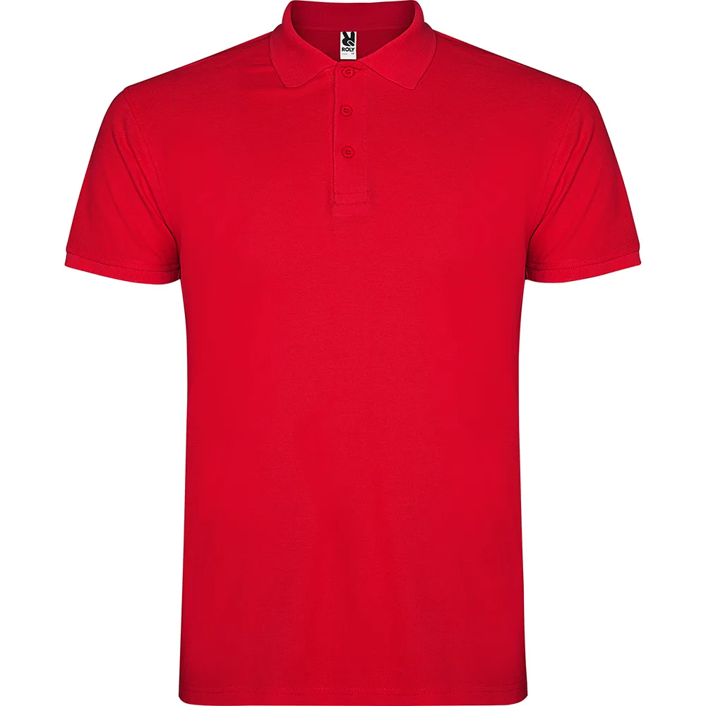 Tricou polo bumbac Star, Rosu - imagine 1