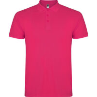 Tricou polo bumbac Star, Fuxia