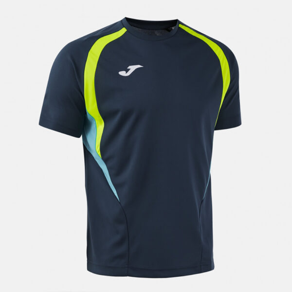 Tricou sport Joma Championship 20, Bleumarin / Galben Fluo - imagine 2