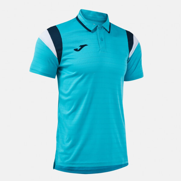 Tricou polo tenis Joma Terra, Turcoaz Fluo / Bleumarin - imagine 2