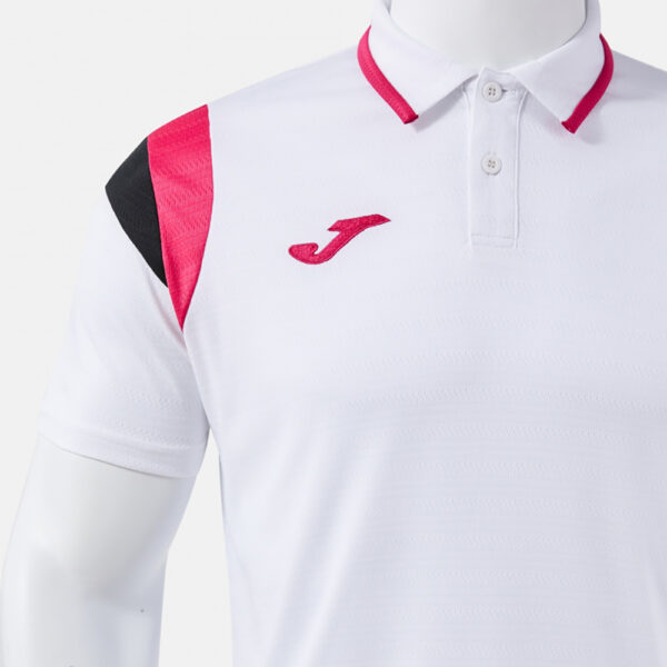 Tricou polo tenis Joma Terra, Alb / Fuxia - imagine 4
