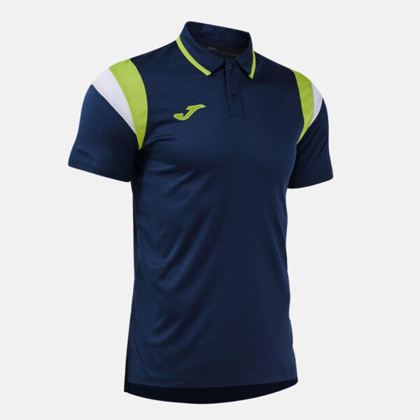 Tricou polo tenis Joma Terra, Bleumarin / Verde Lime - imagine 2