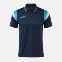 Tricou polo tenis Joma Terra, Bleumarin / Turcoaz Fluo