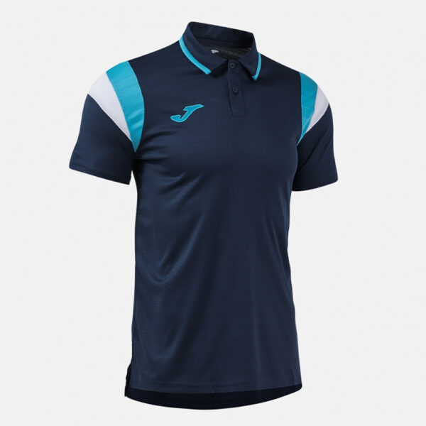 Tricou polo tenis Joma Terra, Bleumarin / Turcoaz Fluo - imagine 2