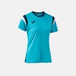 Tricou dama tenis Joma Terra, Turcoaz Fluo / Bleumarin - imagine 2
